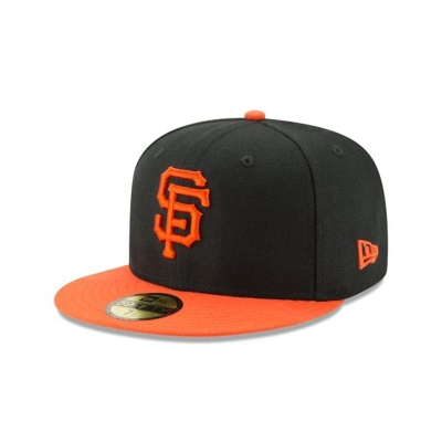 Black San Francisco Giants Hat - New Era MLB Authentic Collection 59FIFTY Fitted Caps USA1624597